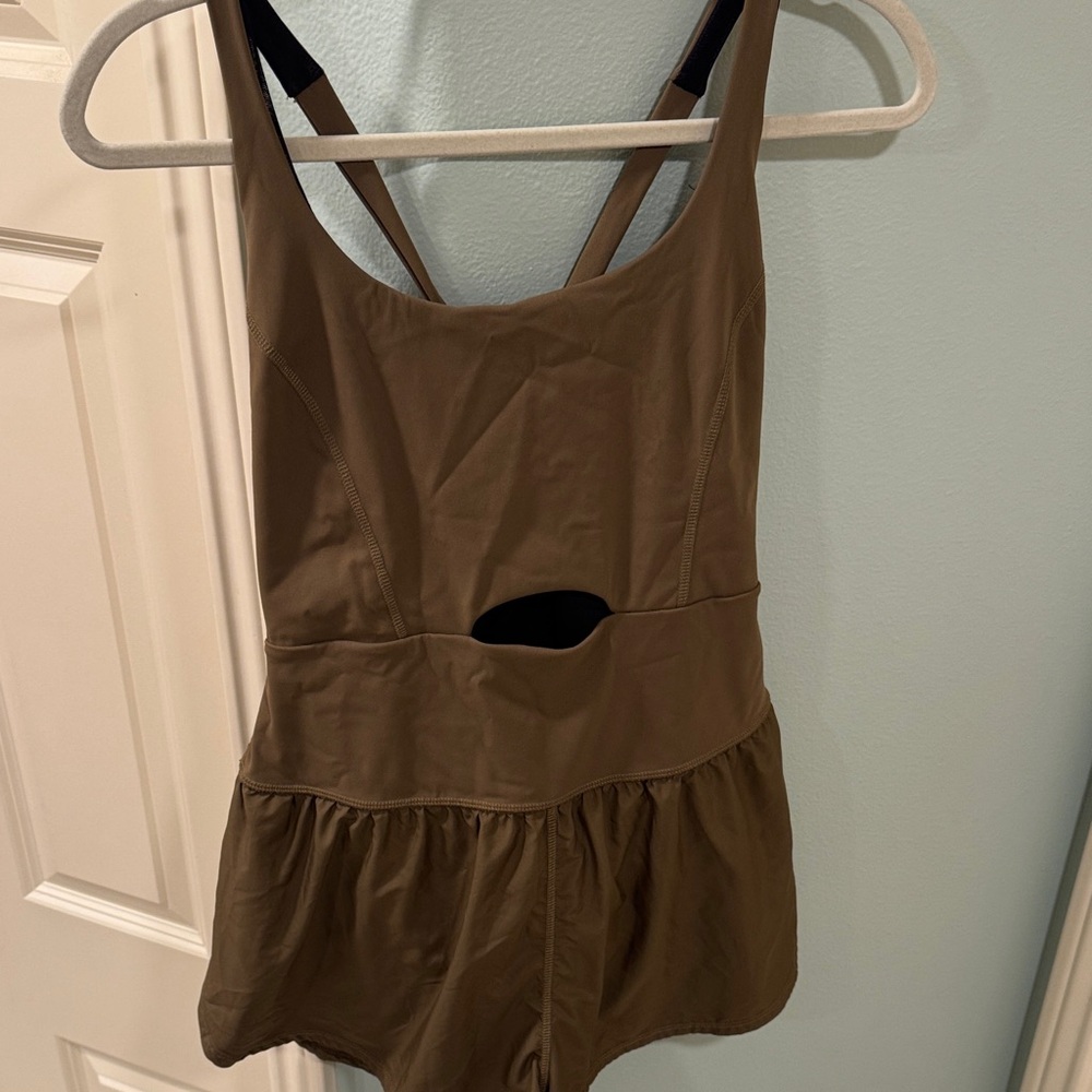 FP Movement by Free People Olive Green Athletic Romper